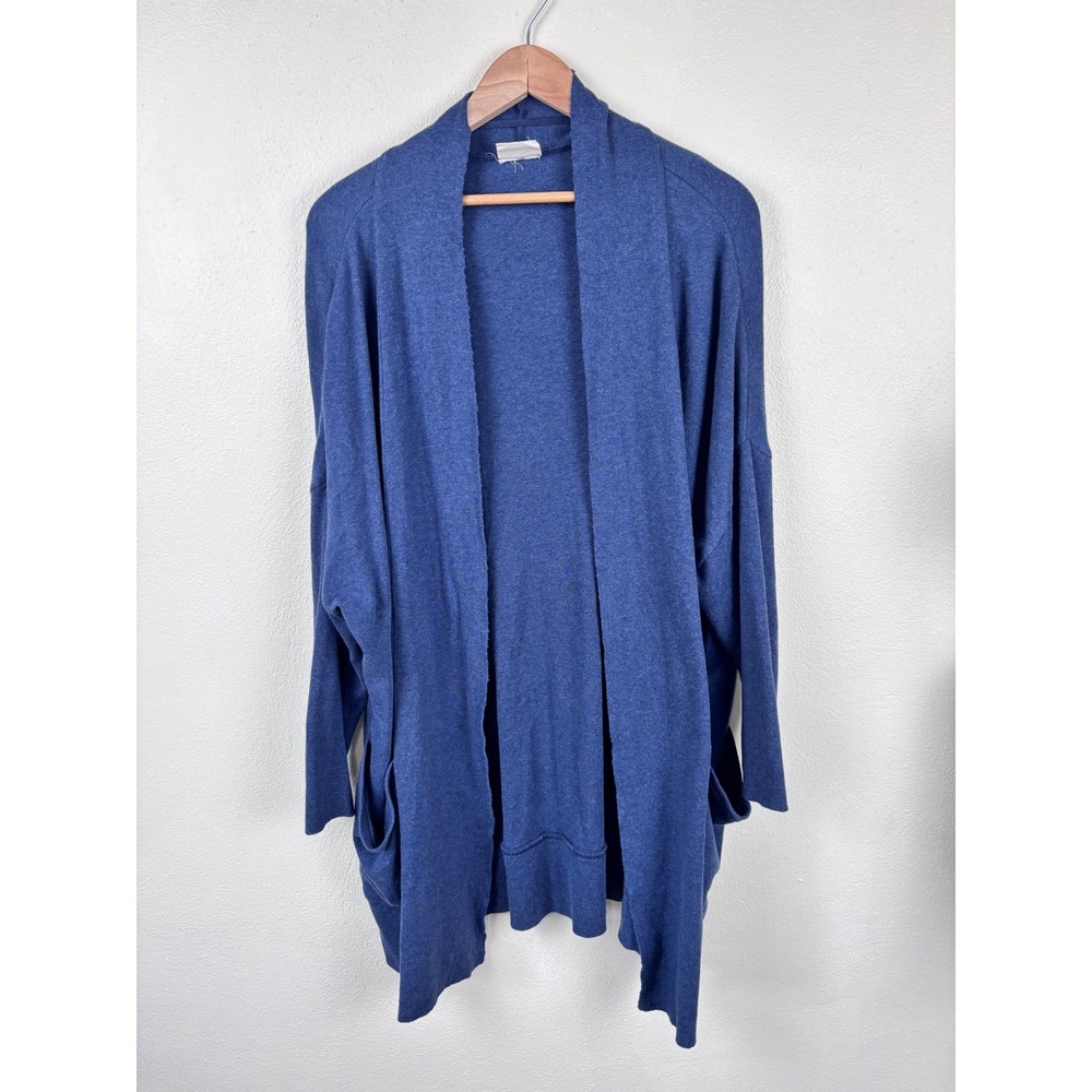 Pact Organic Cotton Airplane Cardigan Sweater Size M/L Blue Oversized Travel